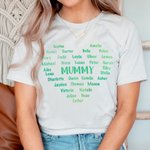Personalized 100% Cotton Gradient Heart T-shirt with 1-32 Names Mother's Day Birthday Gift for Mom Grandma