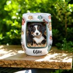 Vaso personalizado Best Dog Mom Ever 3D Effect 12oz con foto y nombre Regalo de cumpleaños para el Día de la Madre para amantes de los perros