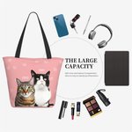 Personalizzato multicolore 1-3 Foto di animali domestici Borsa Tote con nomi Compleanno Anniversario per l'amante degli animali domestici