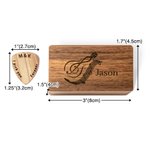Gepersonaliseerde Houten Gitaarstokjes Magnetische Opbergdoos Set met Gegraveerde Tekst en Symbool Verjaardagsgeschenk voor Muzikant Gitaarspeler
