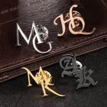 Spilla da bavero accessorio per abito personalizzato con lettera iniziale regalo di anniversario di matrimonio e sposo testimone di nozze