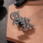 Personlig Initials Lapel Pin Brosch Kostym Accessoar Bröllop Jubileum Present för brudgummen Best Man