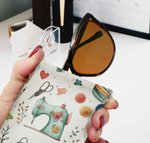 Pochette à Lunettes pour Voyage Poche de Rangement  Personnalisée Thème Couture Cadeau Anniversaire Fête des Mères pour Mère Femme