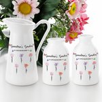 Personalized Watercolor Birth Flower Garden Ceramic Vase Home Decoration Mother's Day Birthday Gift for Mom Grandma