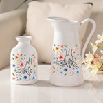 Henkilökohtainen Käsi kädessä vesivärikukka Keraaminen maljakko 1-9 lapsen nimillä Home Decor Äitienpäivälahja äidille isoäidille