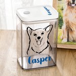 Personalisierte Snack Lagerung Jar mit Haustier Porträt und Name für Tierliebhaber