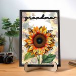 Personalised Sunflower Wooden Plaque with 1-17 Kid’s Names Mother's Day Birthday Gift for Mom Grandma