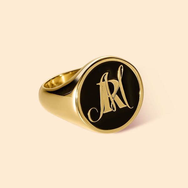 Anello personalizzato in metallo con iniziali impilate e testo inciso regalo di fidanzamento festa del papà per amico e famiglia