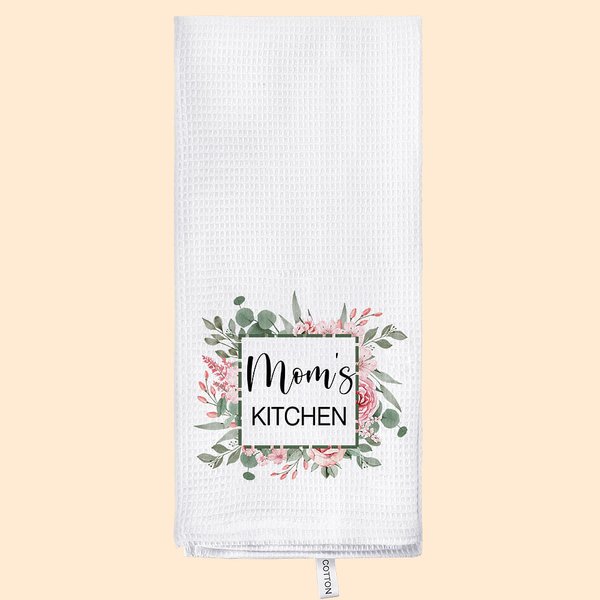 Toallas de Té Personalizadas 100% Algodón con Nombre Día de la Madre Regalo de Cumpleaños para Mamá Abuela