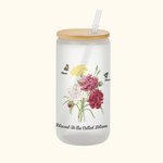 Personalised Butterfly Carnation Bouquet 20oz Frosted Can Glass Cup with Name Mother's Day Birthday Gift for Mom Grandma