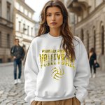 Gepersonaliseerd Multicolor Faux Glitter Volleybal T-shirt Sweatshirt Hoodie met Tekst Verjaardag Team Gift voor Sportliefhebber