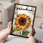 Personalised Sunflower Wooden Plaque with 1-17 Kid’s Names Mother's Day Birthday Gift for Mom Grandma
