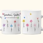 Spersonalizowany kolorowy kubek ceramiczny na kawę z imieniem i nazwiskiem 11oz 15oz Kwiat narodzin Prezent urodzinowy dla mamy babci