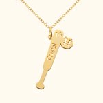 Personalized Hollow Baseball Bat Necklace with Name and Number Game Day Birthday Gift for Baseball Mom Women Athlete