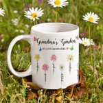 Spersonalizowany kolorowy kubek ceramiczny na kawę z imieniem i nazwiskiem 11oz 15oz Kwiat narodzin Prezent urodzinowy dla mamy babci