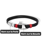 Bracelet Nautique Boucle d'Ancre Personnalisée avec 1 à 15 Noms Gravés Corde Minimaliste Cadeau Anniversaire Fête des Pères pour Homme