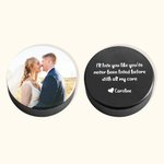 Gepersonaliseerde Hockey Puck met Foto en Tekst Bruiloft Verjaardagscadeau voor Hockey Lover Couple