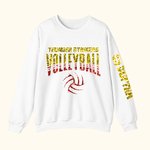 Gepersonaliseerd Multicolor Faux Glitter Volleybal T-shirt Sweatshirt Hoodie met Tekst Verjaardag Team Gift voor Sportliefhebber