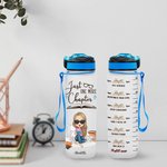 Gepersonaliseerde Just A Girl Who Loves Books 32oz Water Tracker Bottle met Schaalverdeling Verjaardagscadeau voor boekenliefhebbers