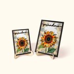 Personalised Sunflower Wooden Plaque with 1-17 Kid’s Names Mother's Day Birthday Gift for Mom Grandma