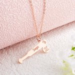 Personalized Hollow Baseball Bat Necklace with Name and Number Game Day Birthday Gift for Baseball Mom Women Athlete