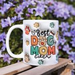 Personalized 3D Paw Pet  Photo 11oz & 15oz Ceramic Mug with Name Birthday Gift for Dog Mom Pet Lover