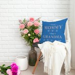 Personalized Flowers Heart Throw Pillow Cover with Kid Names Mother' Day Birthday Gift for Grandma