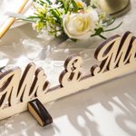 Personalized Mr and Mrs Wood Tabletop Wedding Sign Keepsake Wedding Table Decor with Name Bridal Shower Gift for Newlyweds