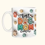 Personalized 3D Paw Pet  Photo 11oz & 15oz Ceramic Mug with Name Birthday Gift for Dog Mom Pet Lover