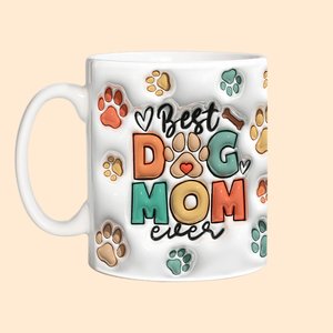 Personalised 3D Paw Pet  Photo 11oz & 15oz Ceramic Mug with Name Birthday Gift for Dog Mom Pet Lover
