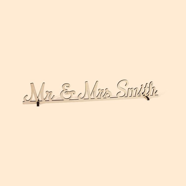 Personalized Mr and Mrs Wood Tabletop Wedding Sign Keepsake Wedding Table Decor with Name Bridal Shower Gift for Newlyweds
