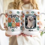 Personalized 3D Paw Pet  Photo 11oz & 15oz Ceramic Mug with Name Birthday Gift for Dog Mom Pet Lover