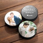 Gepersonaliseerde Hockey Puck met Foto en Tekst Bruiloft Verjaardagscadeau voor Hockey Lover Couple