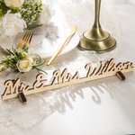 Personalized Mr and Mrs Wood Tabletop Wedding Sign Keepsake Wedding Table Decor with Name Bridal Shower Gift for Newlyweds