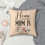 Personalisierte Home ist, wo Mama ist Geburt Blume werfen Kissenbezug mit Namen und Text Muttertag Geburtstag Geschenk für Frauen