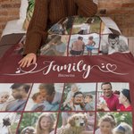 Couverture Multicolore Douce Personnalisée avec 16 Photos de Collage Décoration de Maison Cadeau Anniversaire Fête Noël pour Famille