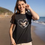 Personalizada de la mano del corazón Flor Diseño Camiseta Sudadera con Nombre Día de la Madre Cumpleaños Regalo para las mujeres