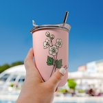 Personalizzato acquerello nascita nome fiore 12 oz isolato caffè Tumbler con cannuccia e coperchio Housewarming compleanno regalo di favore per le don