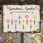 Aquarelle Personnalisée Naissance Fleur Jardin Vintage Enseigne en fer blanc Peinture murale décorative avec Nom Fête des Mères Cadeau d'Anniversaire 