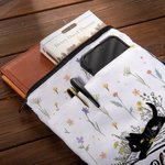 Personalisierte florale schwarze Katze wasserdichte Buchhülle Schutz mit Reißverschluss und Tasche Geburtstag Anerkennung Geschenk für das Lesen Liebh