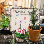 Aquarelle Personnalisée Naissance Fleur Jardin Vintage Enseigne en fer blanc Peinture murale décorative avec Nom Fête des Mères Cadeau d'Anniversaire 