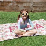 Personalisierte super saugfähige schnell trocknende Blume Strandtuch mit Namen verfügbar Urlaub Party Geburtstag Geschenk für Sie