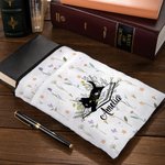 Personalisierte florale schwarze Katze wasserdichte Buchhülle Schutz mit Reißverschluss und Tasche Geburtstag Anerkennung Geschenk für das Lesen Liebh