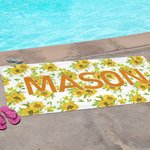 Personalisierte super saugfähige schnell trocknende Blume Strandtuch mit Namen verfügbar Urlaub Party Geburtstag Geschenk für Sie