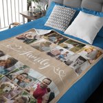 Couverture Multicolore Douce Personnalisée avec 16 Photos de Collage Décoration de Maison Cadeau Anniversaire Fête Noël pour Famille