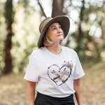 Personalizada de la mano del corazón Flor Diseño Camiseta Sudadera con Nombre Día de la Madre Cumpleaños Regalo para las mujeres