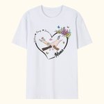 Personalizada de la mano del corazón Flor Diseño Camiseta Sudadera con Nombre Día de la Madre Cumpleaños Regalo para las mujeres