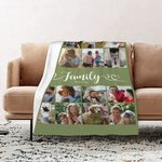 Couverture Multicolore Douce Personnalisée avec 16 Photos de Collage Décoration de Maison Cadeau Anniversaire Fête Noël pour Famille