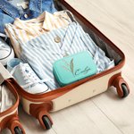 Boîte à Bijoux en Cuir PU Personnalisée avec Nom Fleur de Naissance Coffret Étanche avec Compartiments Cadeau Anniversaire Mariage Voyage pour Femme