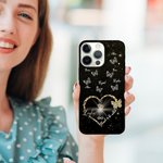 Personalizzato cielo stellato 1-6 farfalle cuore modello Custodia sottile con nome per iPhone Festa della mamma Compleanno regalo di Natale per la mamma nonna